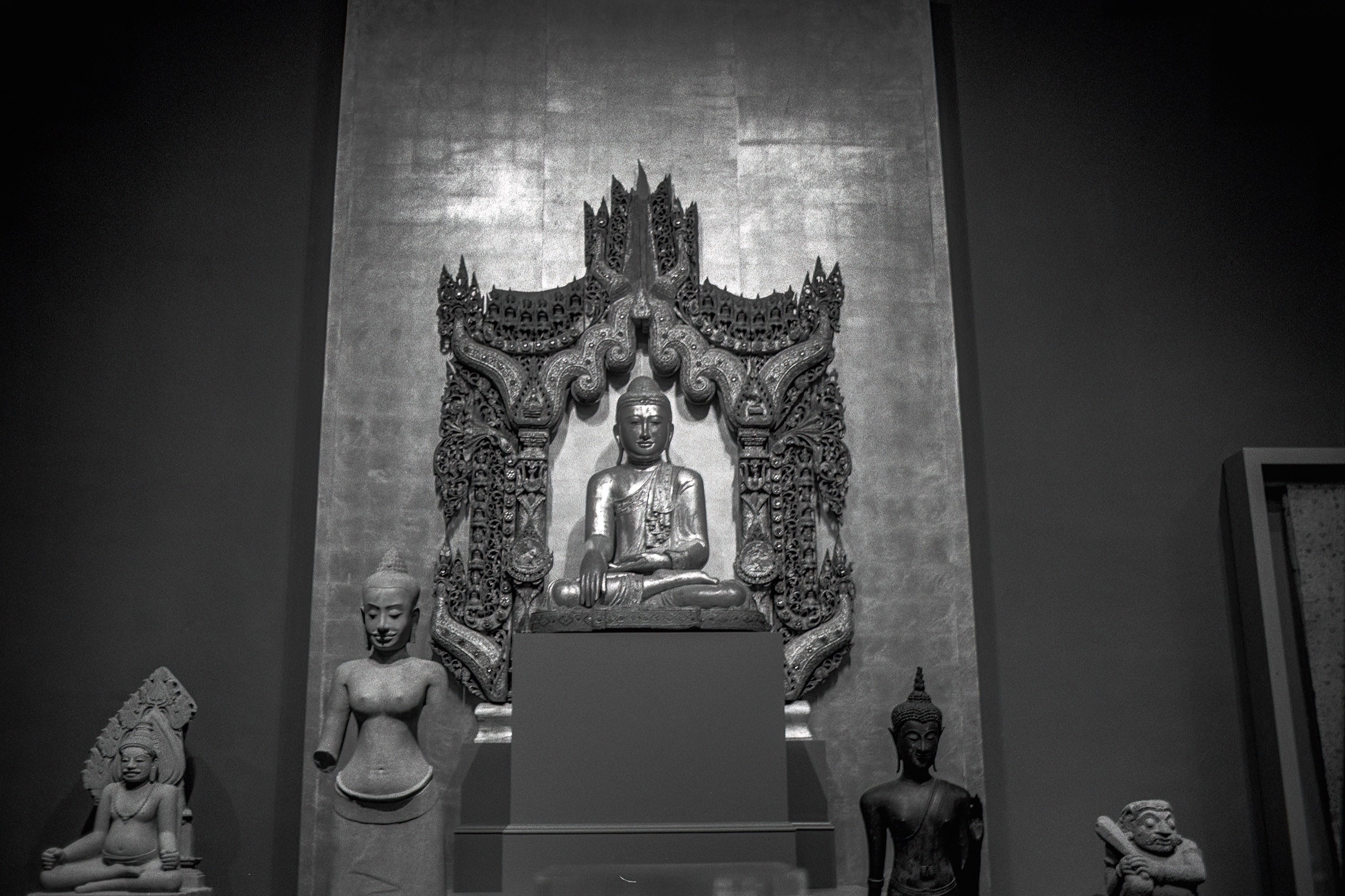 An Hour at the MIA: Burmese Buddha, carved surround