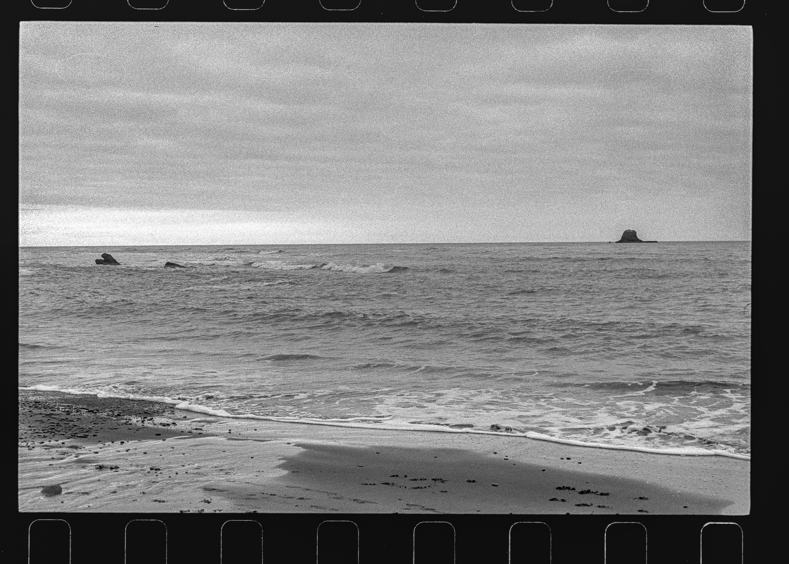Tide pulling out across the beach