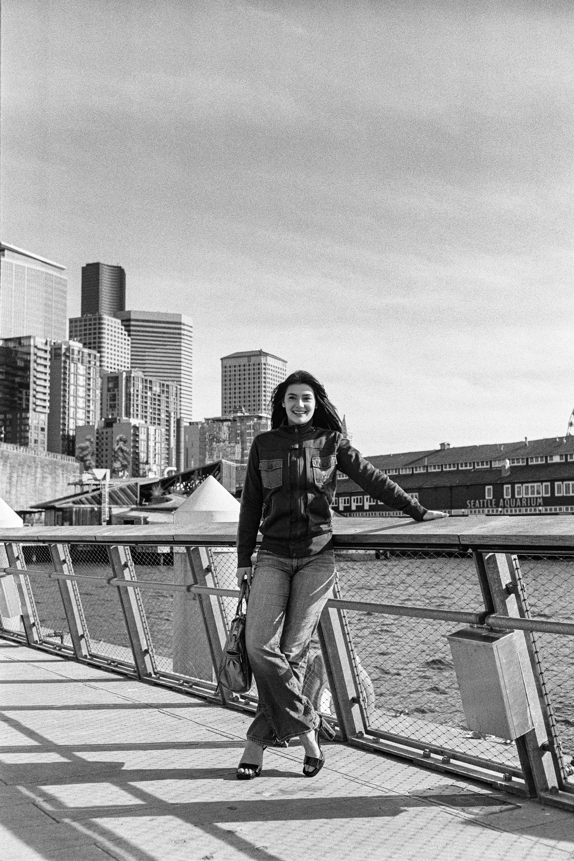 Portrait against the Seattle skyline