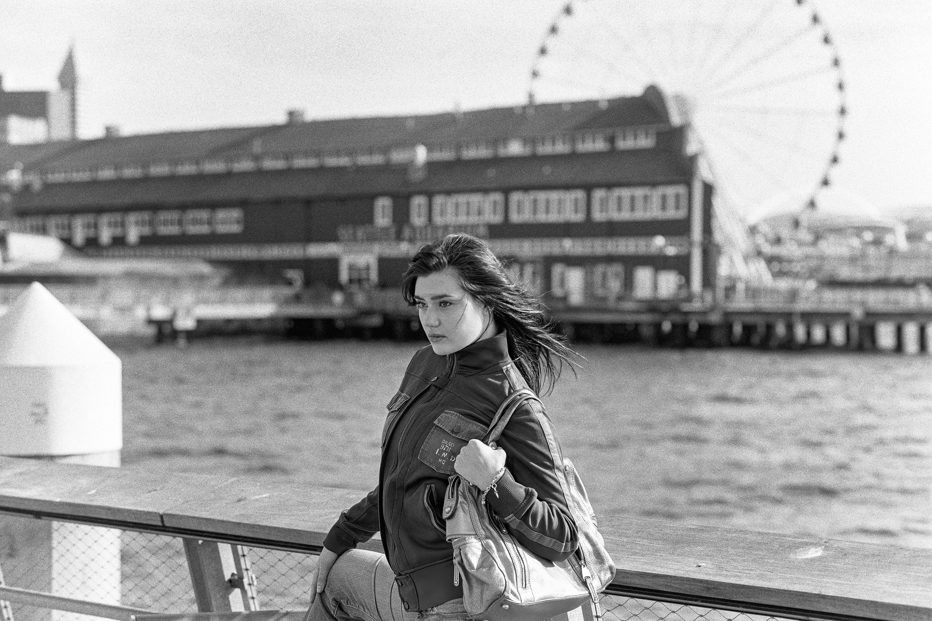 Portrait with the Aquarium and Great Wheel behind
